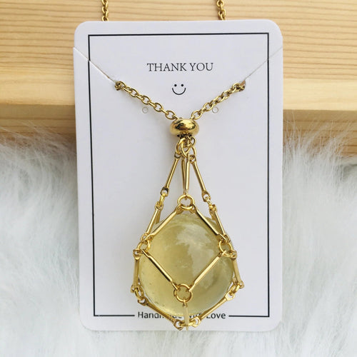 AuraGlow Crystal Holder Necklace - Customizable Elegance