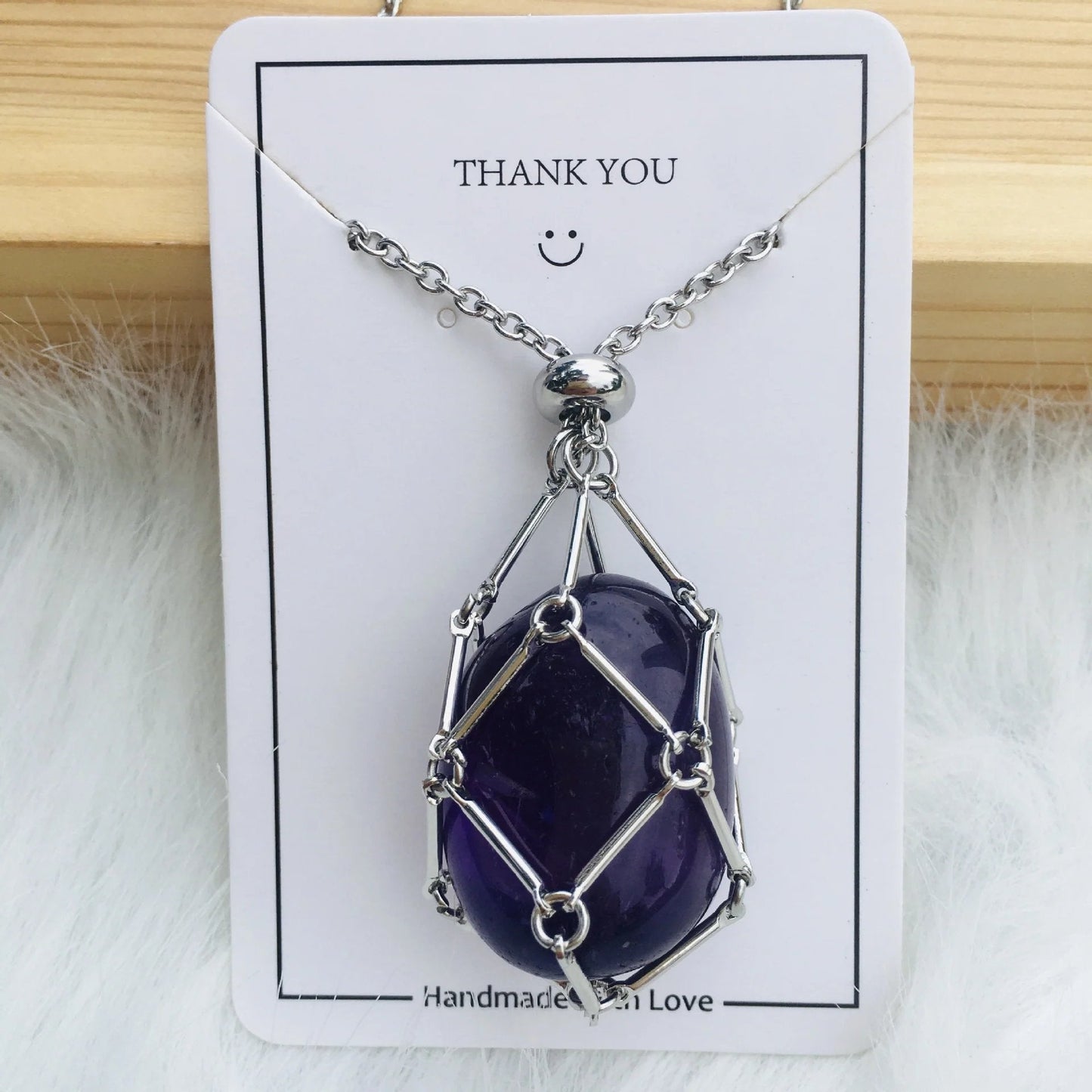 AuraGlow Crystal Holder Necklace - Customizable Elegance