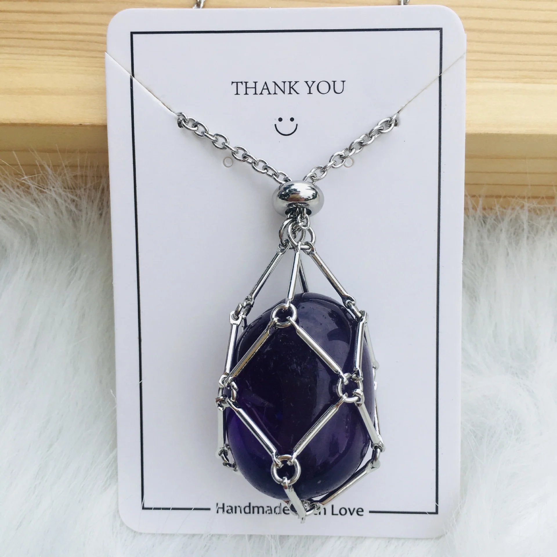 AuraGlow Crystal Holder Necklace - Customizable Elegance