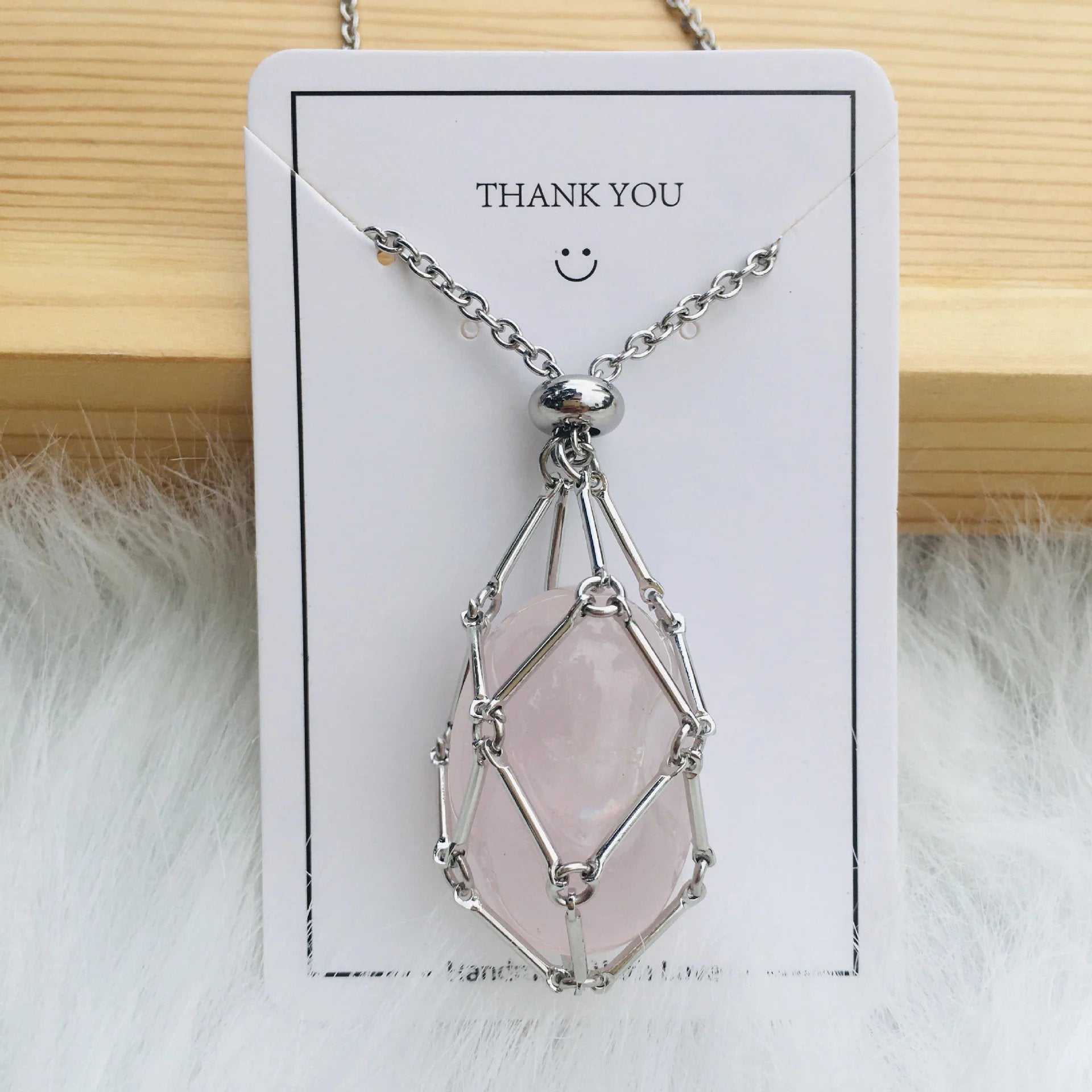 AuraGlow Crystal Holder Necklace - Customizable Elegance