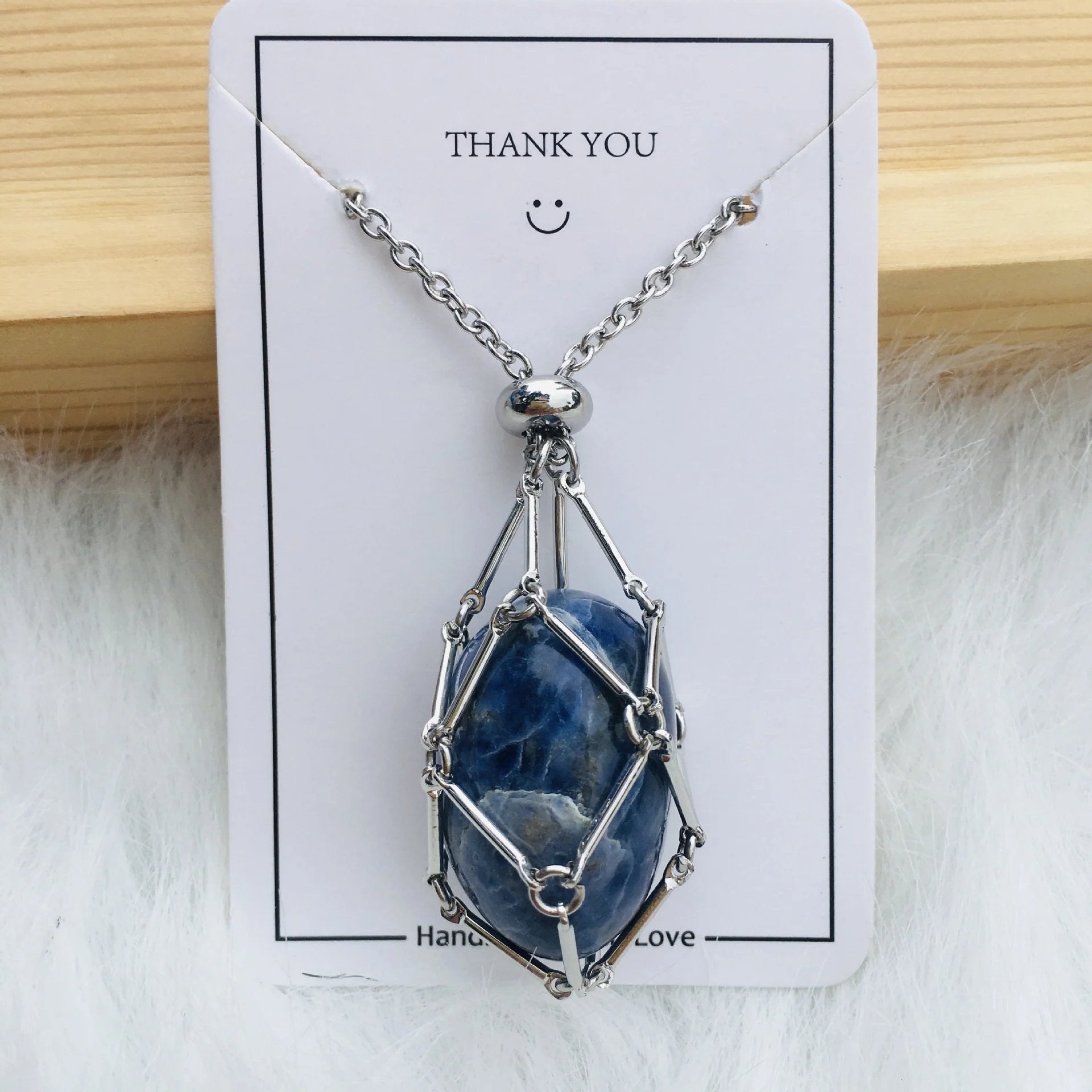 AuraGlow Crystal Holder Necklace - Customizable Elegance