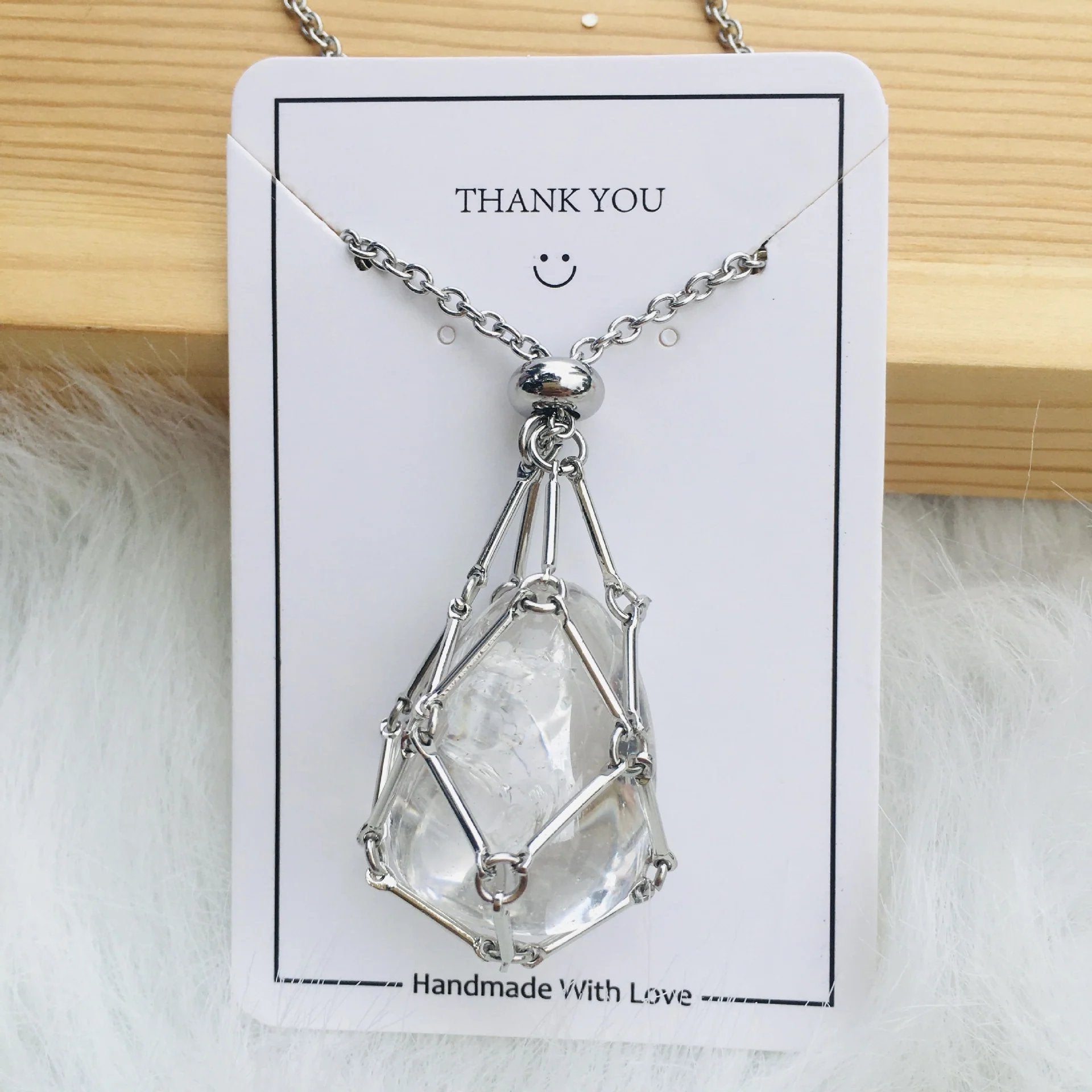 AuraGlow Crystal Holder Necklace - Customizable Elegance