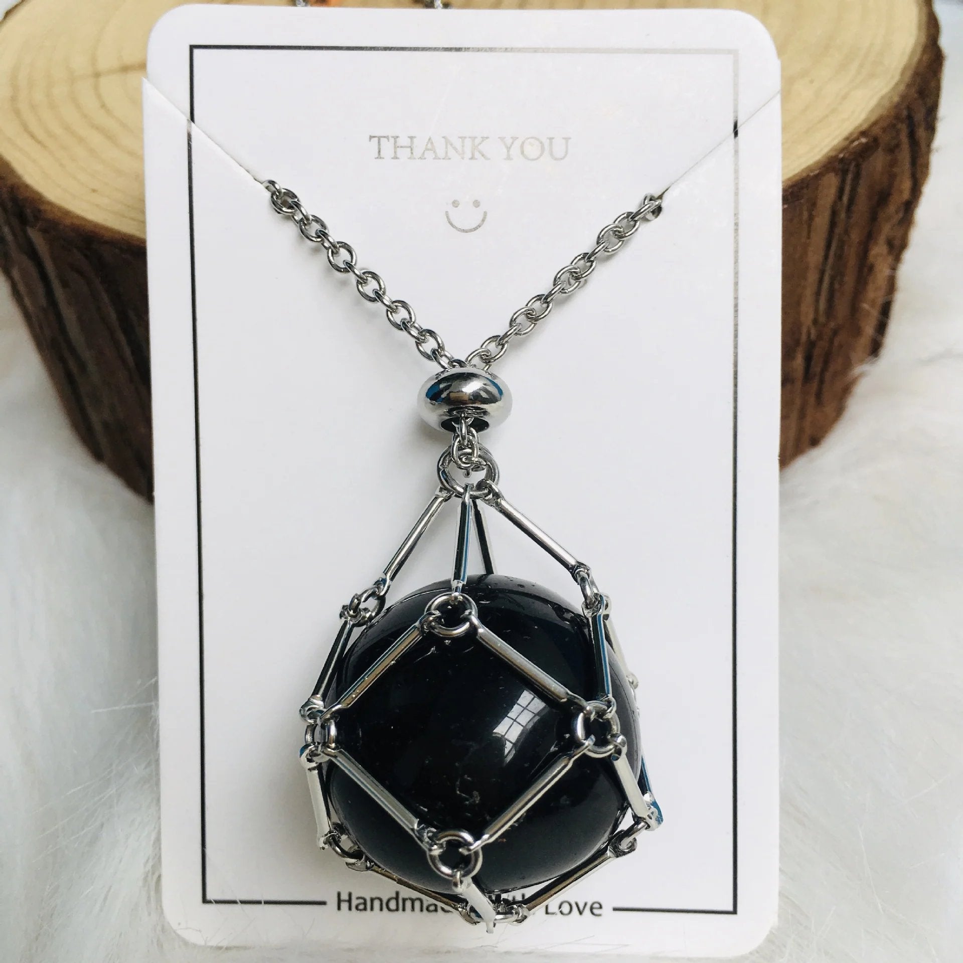 AuraGlow Crystal Holder Necklace - Customizable Elegance
